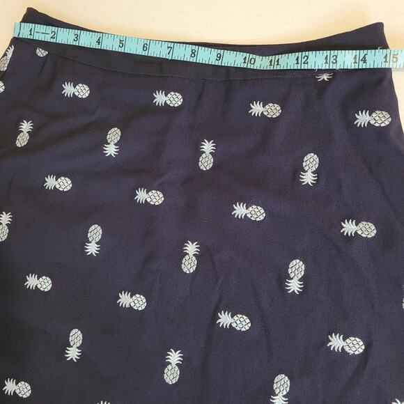 Margaret M Women's Pull On Skirt Stretch Navy  Pineapple Embroidered Size Small - Picture 7 of 8